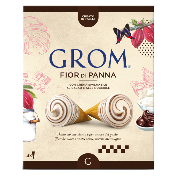 GROM CONO FIOR DI PANNA 3X58G