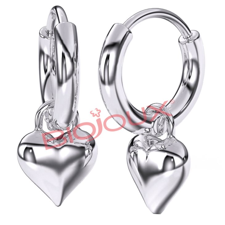 BJT227 ORECCHINI HOOP HEART SS