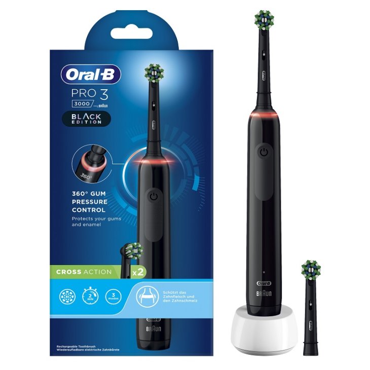 ORAL-B PRO3 Black Spazz+2Ref.