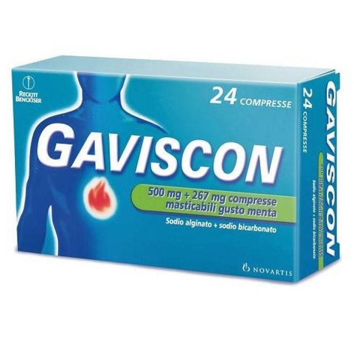 GAVISCON 24CPR MENTA 500+267MG