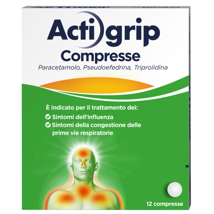 ACTIGRIP 12CPR 2,5+60+500MG