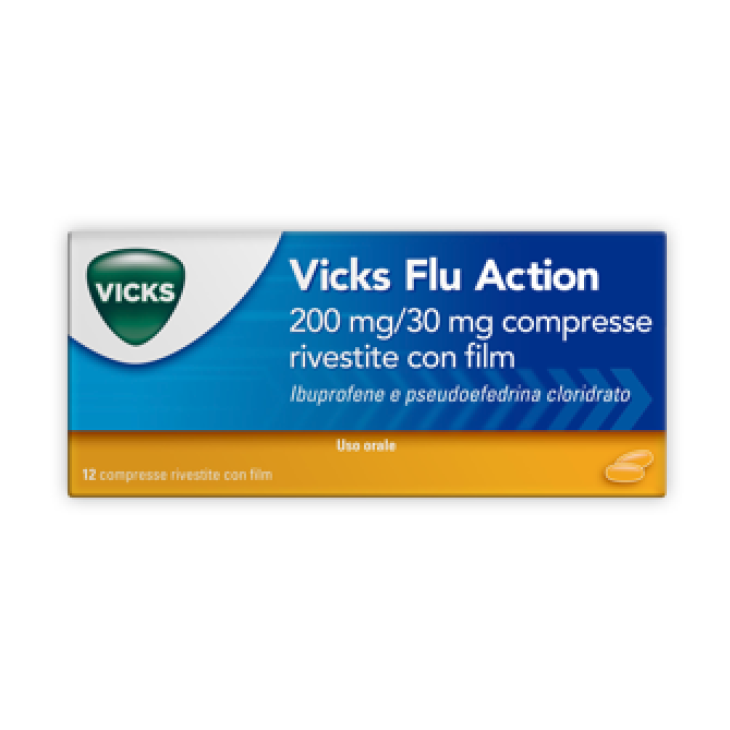 VICKS FLU ACTION 12CPR200+30MG